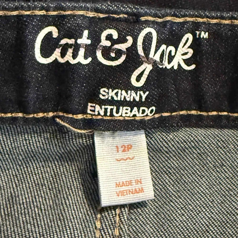 Cat & Jack Girls Skinny‎ Jeans  Size 12P Dark Wash Denim